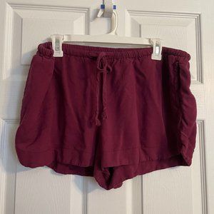 Mossimo Elastic Waist Maroon Soft Short - L